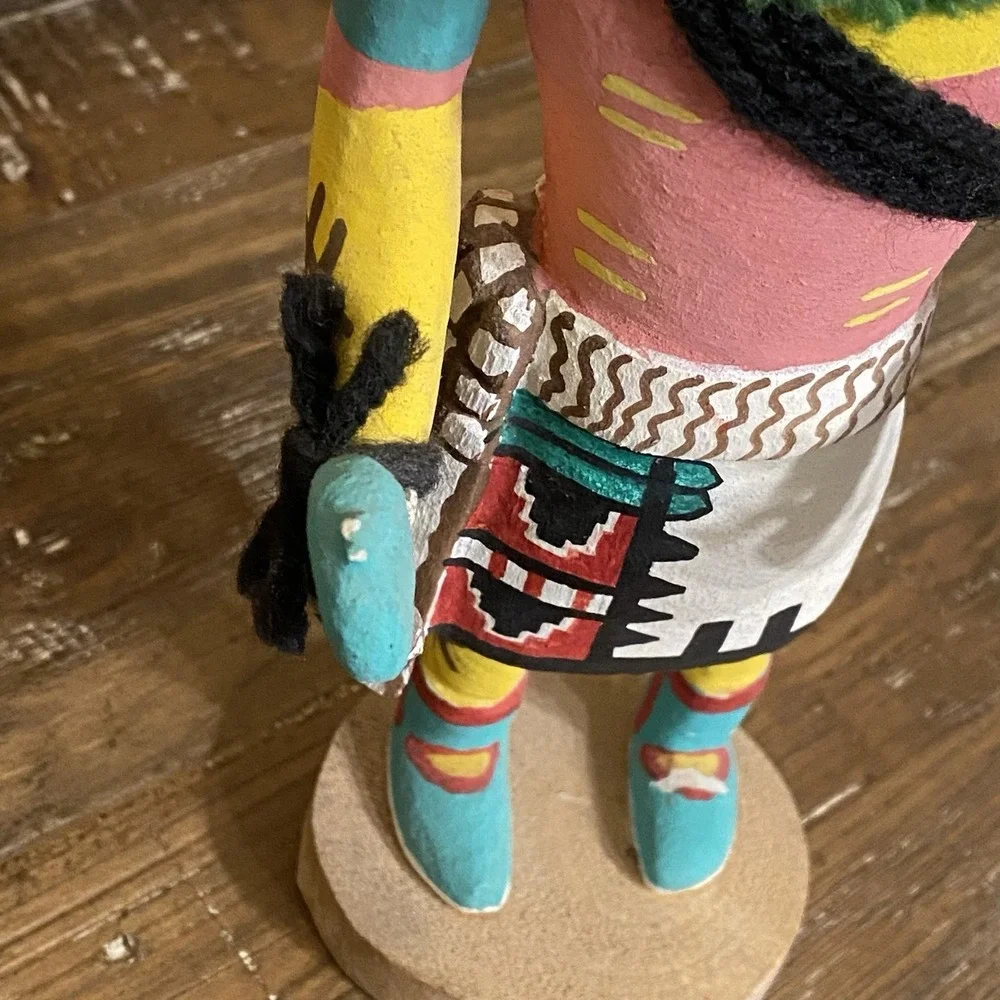 Hopi Kuwan Heheya Kachina Hand Painted Signed KY 11
